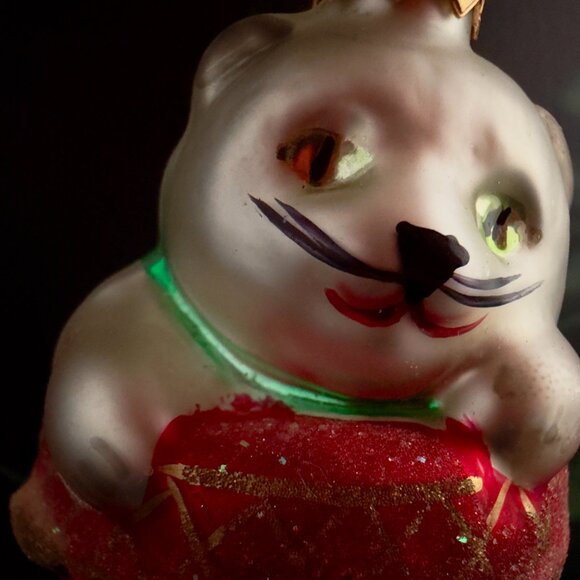 Christopher Radko Cat Kitty in Basket Glass Ornament 1997 Retired - Picture 2 of 6